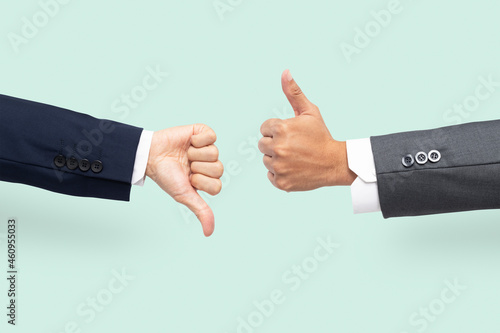 Quadro su tela Thumbs up down hands agree and disagree gesture