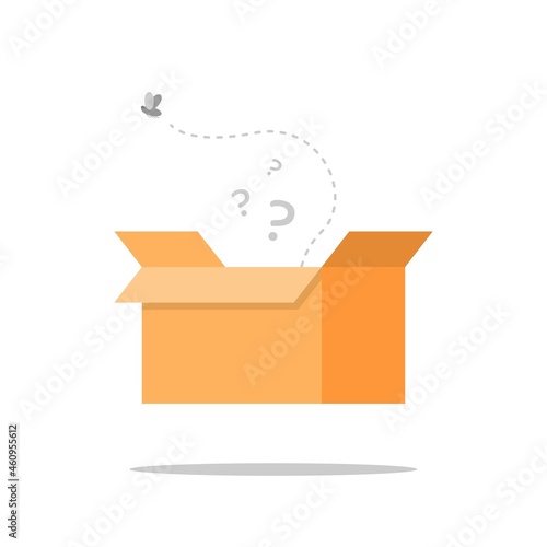 empty box concept illustration flat design vector eps10. modern graphic element for landing page, empty state ui, infographic