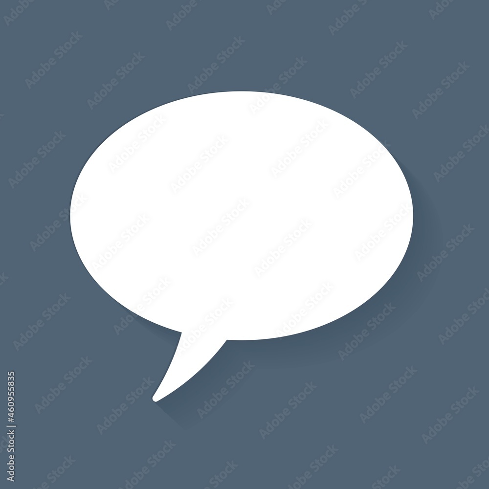 Blank announcement speech bubble icon, white flat design Blank announcement speech bubble icon, white flat design