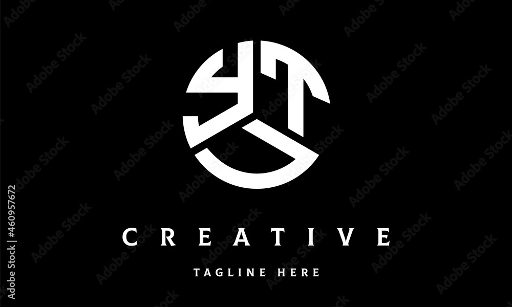 Fototapeta premium YTU circle three letter logo