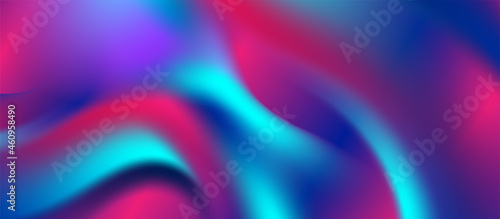 Abstract blue and purple liquid waves futuristic background. Glowing retro wavy vector design