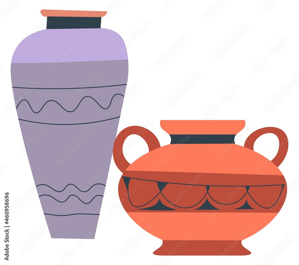Pots and jugs of clay, pottery and ancient crafts