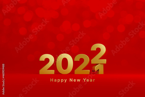 New year 2021 change to 2022 concept. Merry christmas and happy new year countdown to 2022. 3d rendering