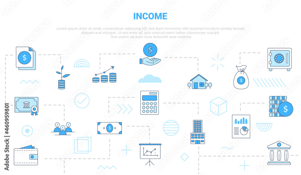 business income concept with icon set template banner with modern blue color style