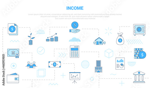 business income concept with icon set template banner with modern blue color style