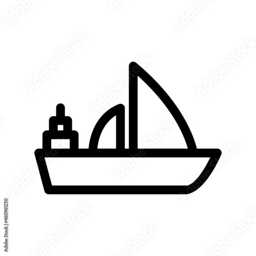 Ship Outline Vector Icon Design