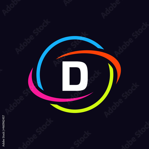 Technology Logo Design On D Letter Concept. Letter D Technology Logo. Networking Logo Template