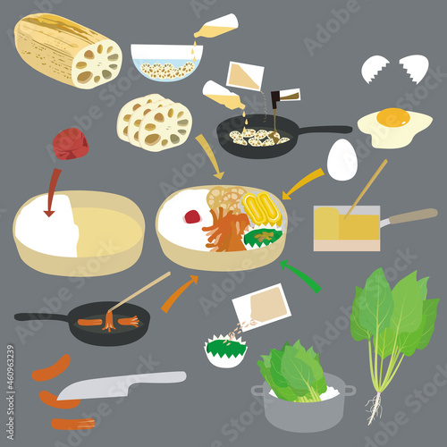 Japanese-lunch-box_お弁当作業工程