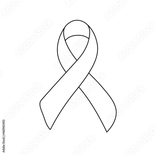 Modern flat design awareness ribbon outline icon on white background
