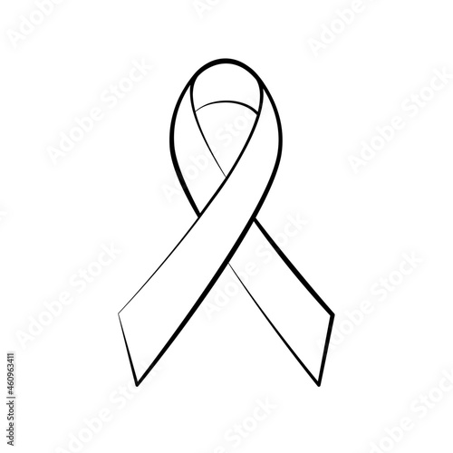 Modern flat design awareness ribbon outline icon on white background