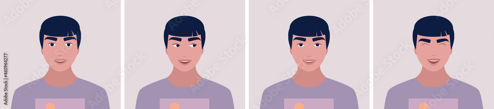 Different emotion of young man Different emotion of young man