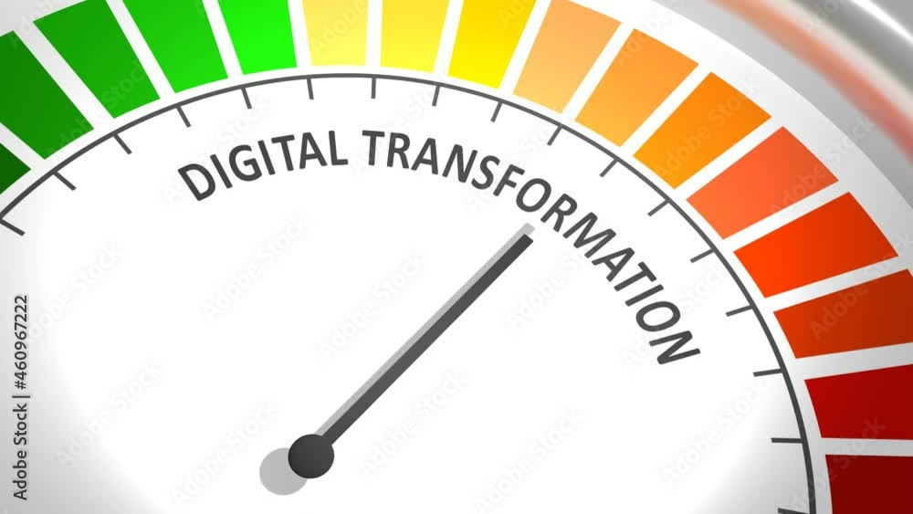Digitilization level meter. Social and technology concept Digitilization level meter. Social and technology concept