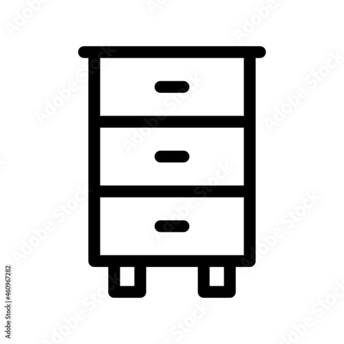 Chest Of Drawers Outline Vector Icon Design