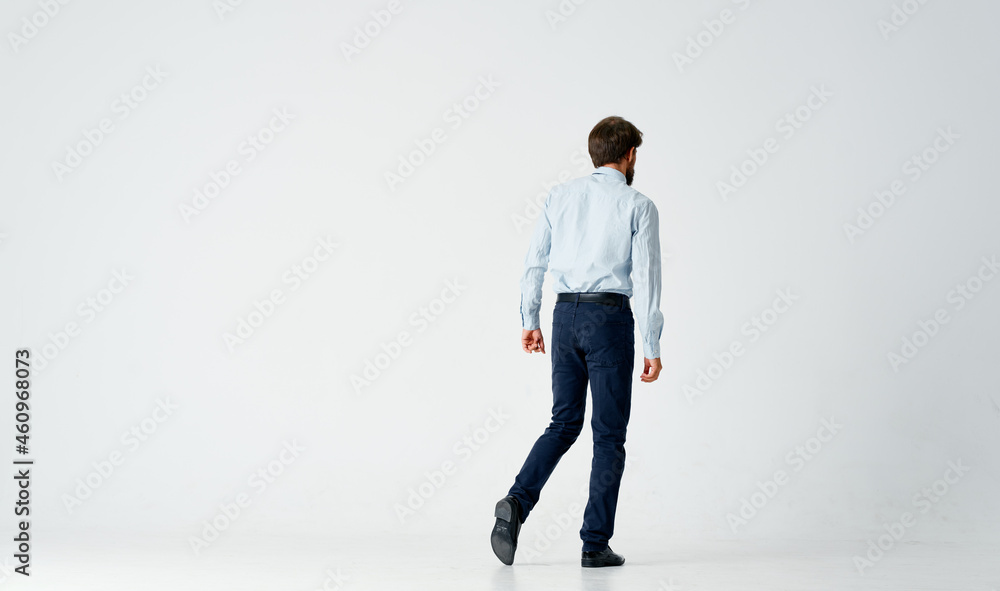 business man in shirt with tie gesture hands emotions studio business man in shirt with tie gesture hands emotions studio