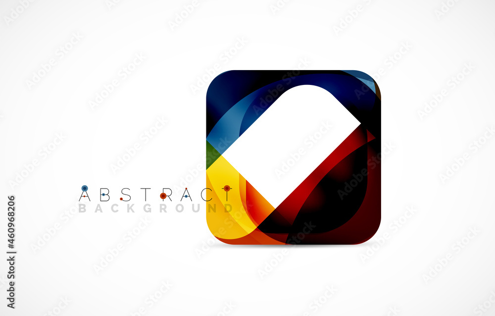 Minimal background. Abstract square shape with round corners created with wavy forms. Vector Illustration For Wallpaper, Banner, Background, Landing Page Minimal background. Abstract square shape with round corners created with wavy forms. Vector Illustration For Wallpaper, Banner, Background, Landing Page