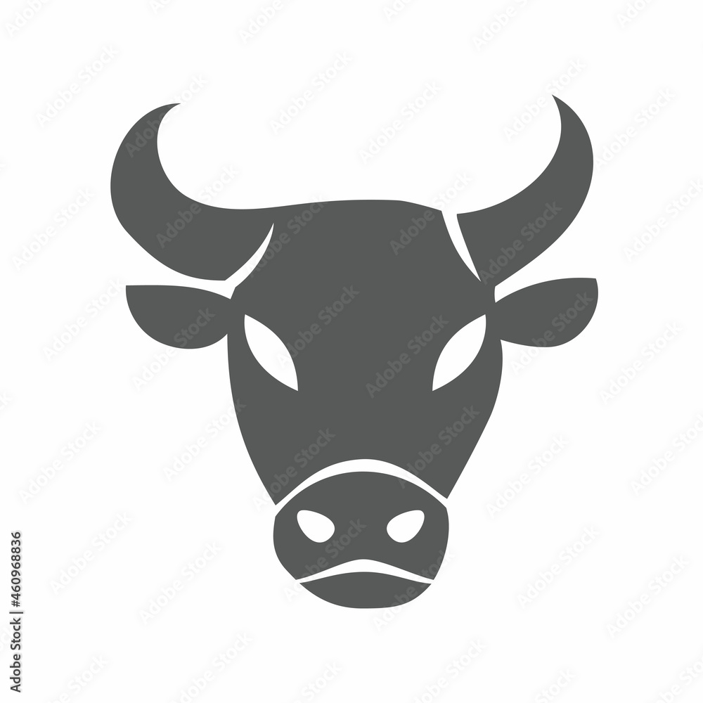 Bull icon on white background