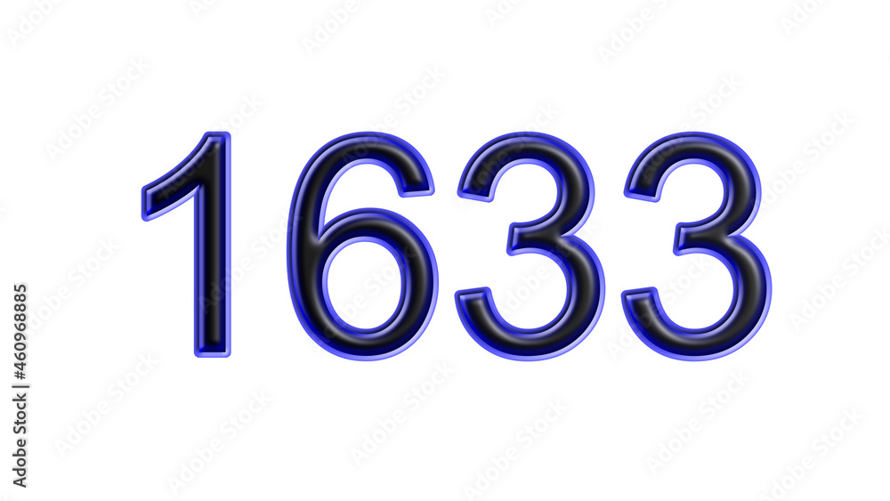 blue 1633 number 3d effect white background blue 1633 number 3d effect white background