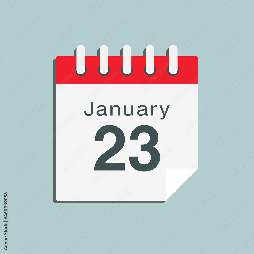 Icon day date 23 January, template calendar page Icon day date 23 January, template calendar page
