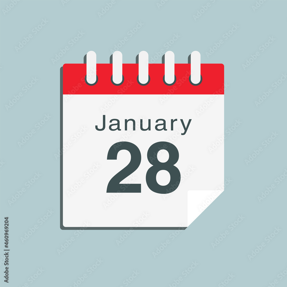 Icon day date 28 January, template calendar page Icon day date 28 January, template calendar page