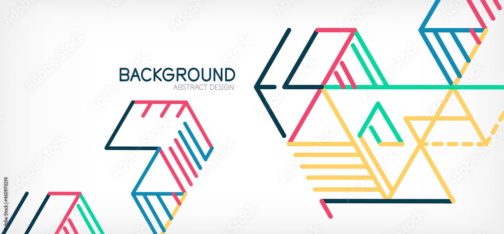 Abstract background. Color lines on white background. Linear abstract composition. Techno or business concept for wallpaper, banner, background, landing page Abstract background. Color lines on white background. Linear abstract composition. Techno or business concept for wallpaper, banner, background, landing page