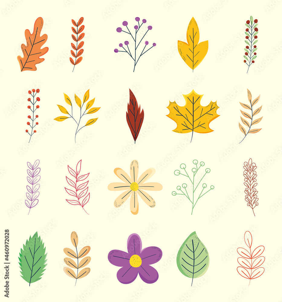 leaves and flowers leaves and flowers
