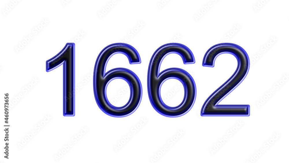 blue 1662 number 3d effect white background blue 1662 number 3d effect white background