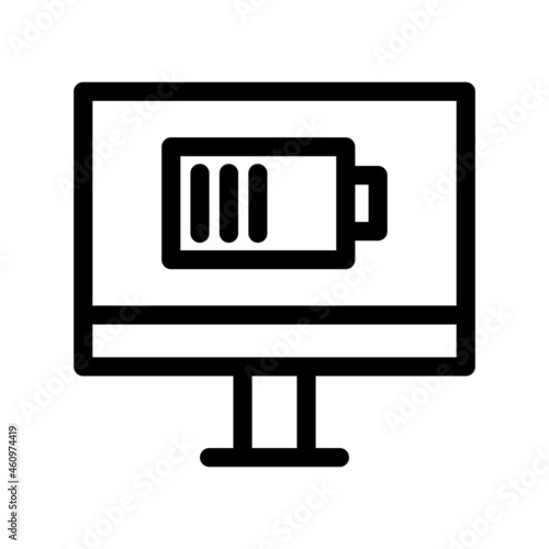 Battery Outline Vector Icon Design