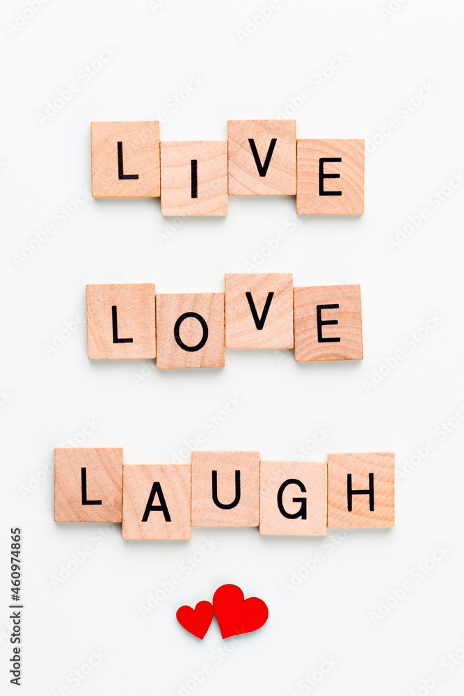 Wooden blocks in a pastel board with the text. Wooden blocks in a pastel board with the text.