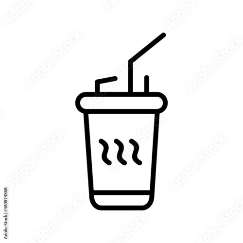 Disposable Tea CUp Outline Vector Icon Design