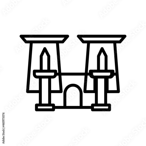 Luxor Temple  Outline Vector Icon Design