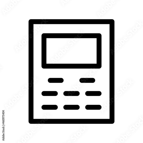 Calculator Outline Vector Icon Design