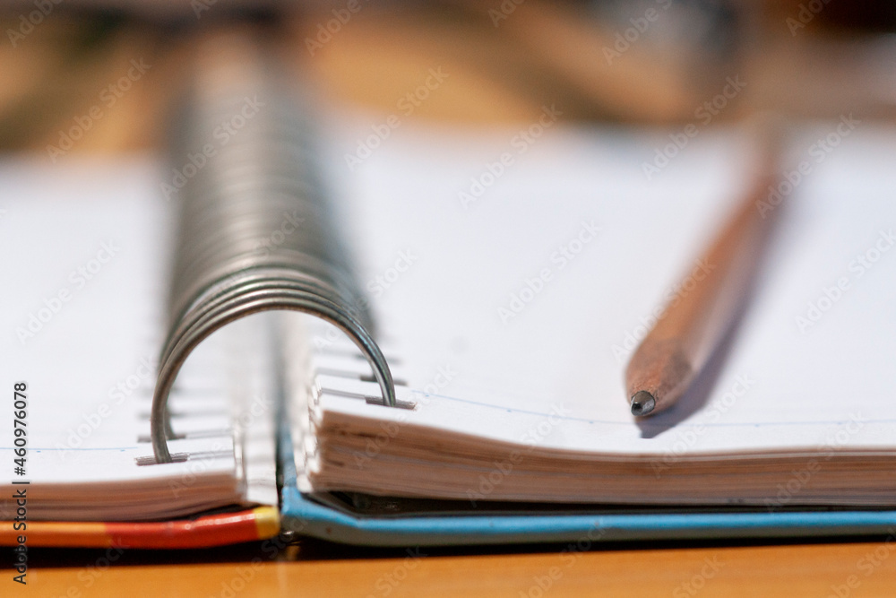 Spiral notebook and penci for background Spiral notebook and penci for background