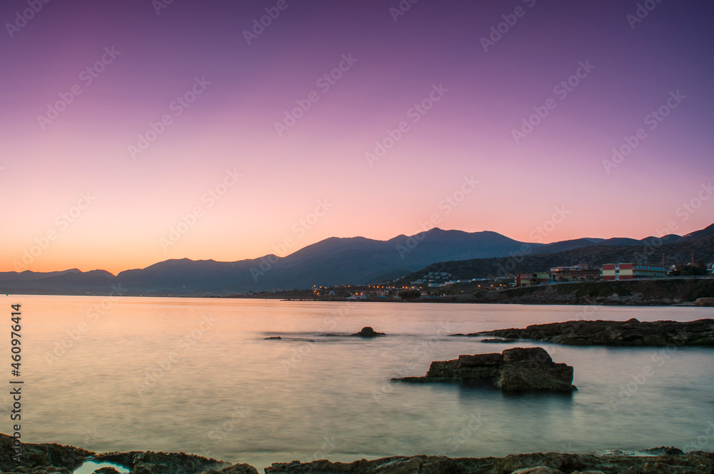 View of the resort town of Agios Nikolaos in Crete