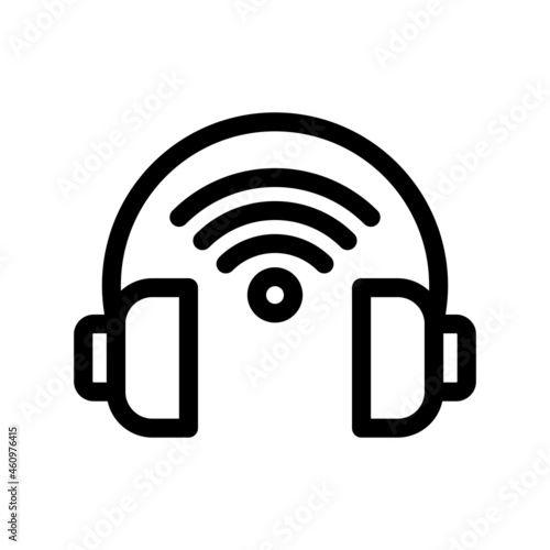 Headphones Outline Vector Icon Design
