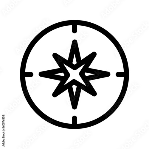 Compas Outline Vector Icon Design