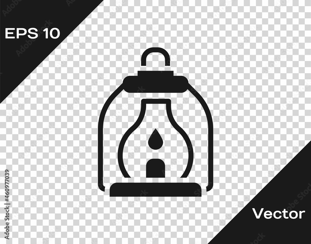 Black Camping lantern icon isolated on transparent background. Vector Black Camping lantern icon isolated on transparent background. Vector
