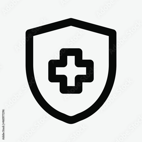 Protect icon vector illustration in line style about medical, use for website mobile app presentation