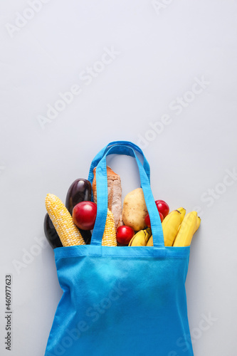 Blue reusable grocery bag f...
