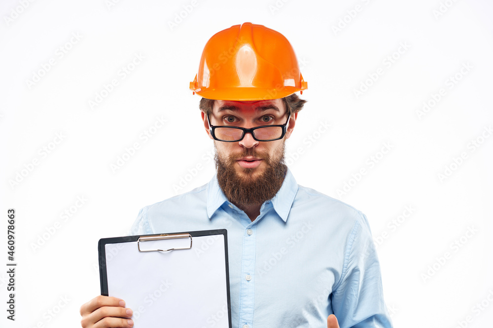 emotional man professional working profession protective uniform