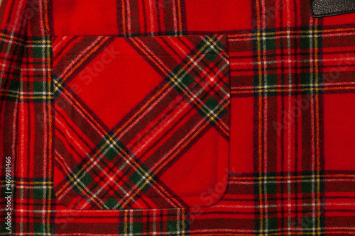 Skirt pocket in red tartan