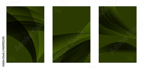 set of green cover background