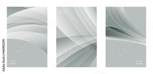 Set of grey and white cover background