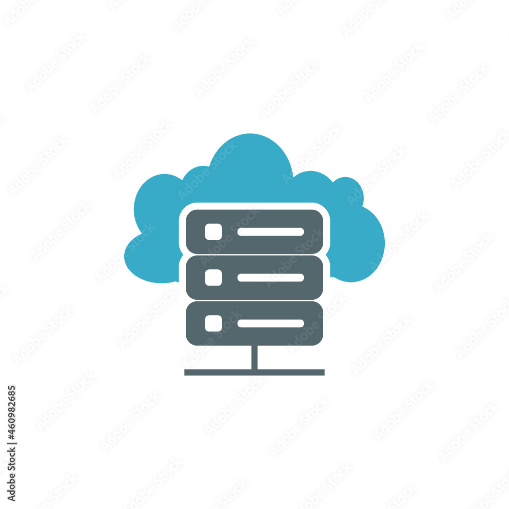 Cloud server icon isolated on white background Cloud server icon isolated on white background