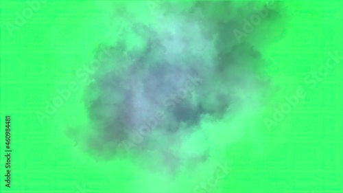 3d illustration - Clouds effect on green screen photo