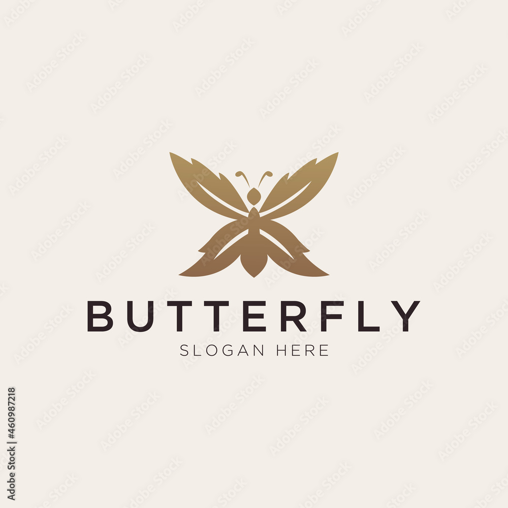 Luxury butterfly logo template