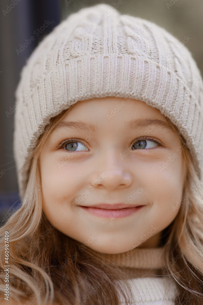 cute girl dressed in autumn clothes on a walk cute girl dressed in autumn clothes on a walk