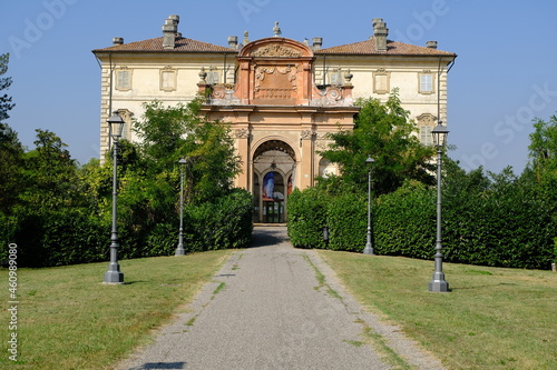 Verdi Museum. Giuseppe Verdi Museum in Busseto.Ancient Villa Pallavicino with the park surrounded by a water canal now houses the museum of the Italian music composer.  photo