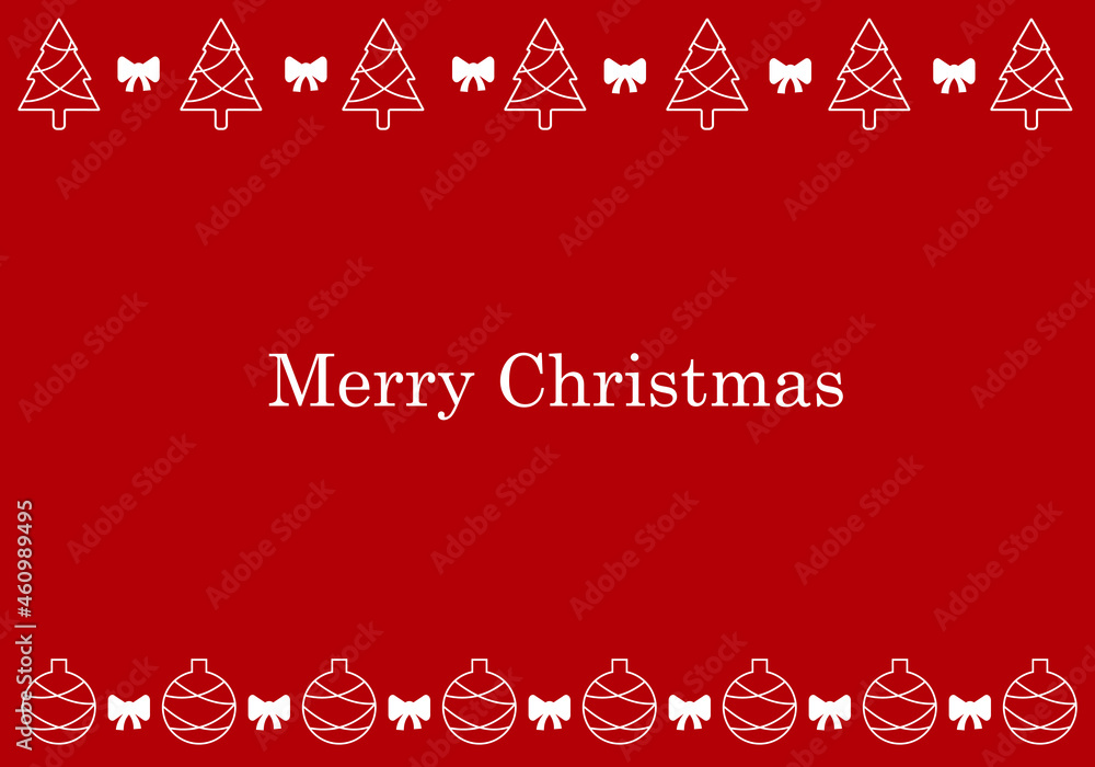 Christmas decorations on a red background. Festive vector background