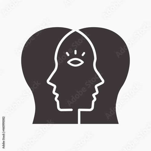 Empathy icon with two profiles. Vector illustration.