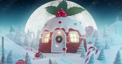 Cute cozy fairy house decorated at Christmas